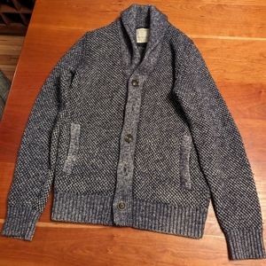Shawl-Collar Cardigan Sweater Merino Wool